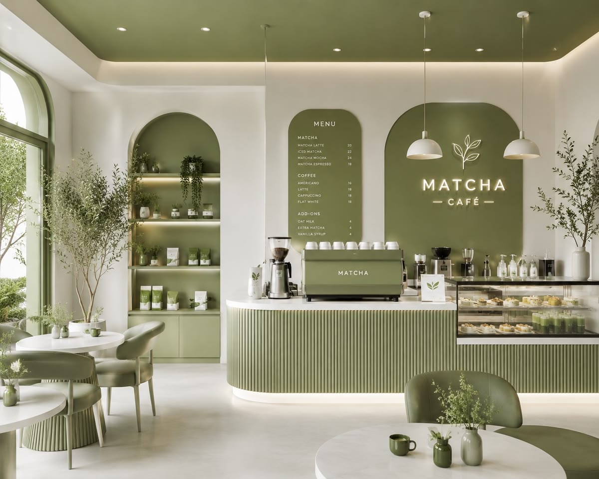 Modern Bistro Lounge with Designer Bar Counter & Brass Pendant Arrays #8